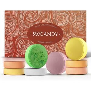 SHOWER STEAMERS FRUIT AROMATHERAPY 8 PIECE GIFT BOX BATH BOMBS W ESSENTIAL OILS